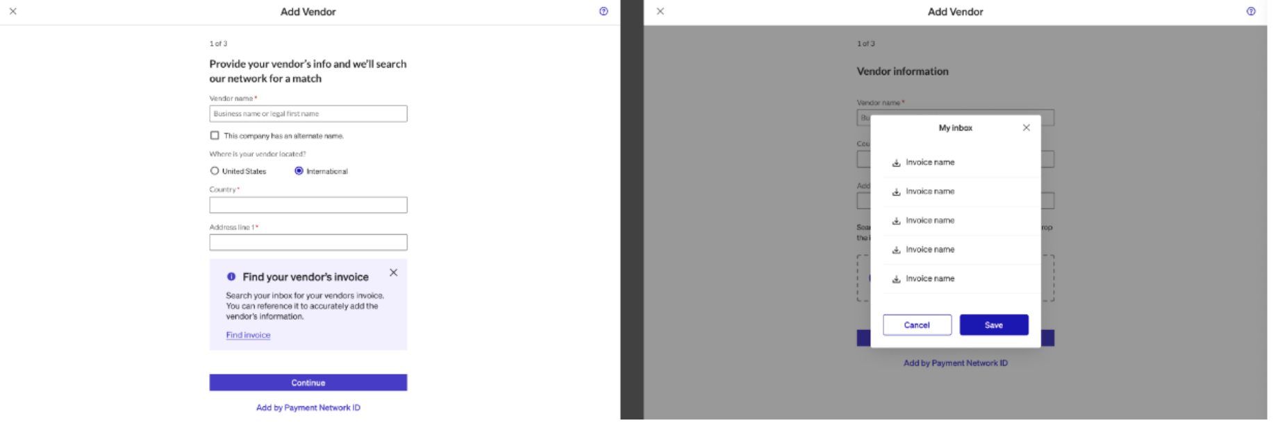 How to add an international vendor